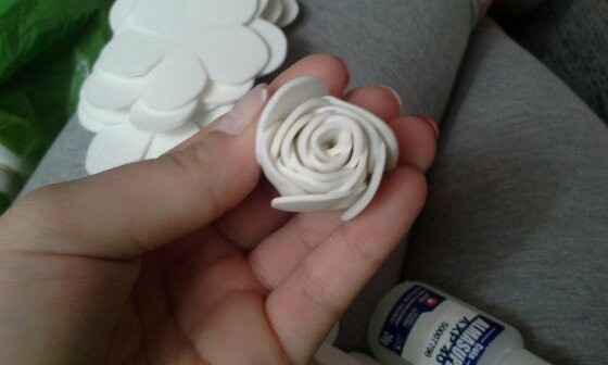 Primeiro fiz as rosas em EVA