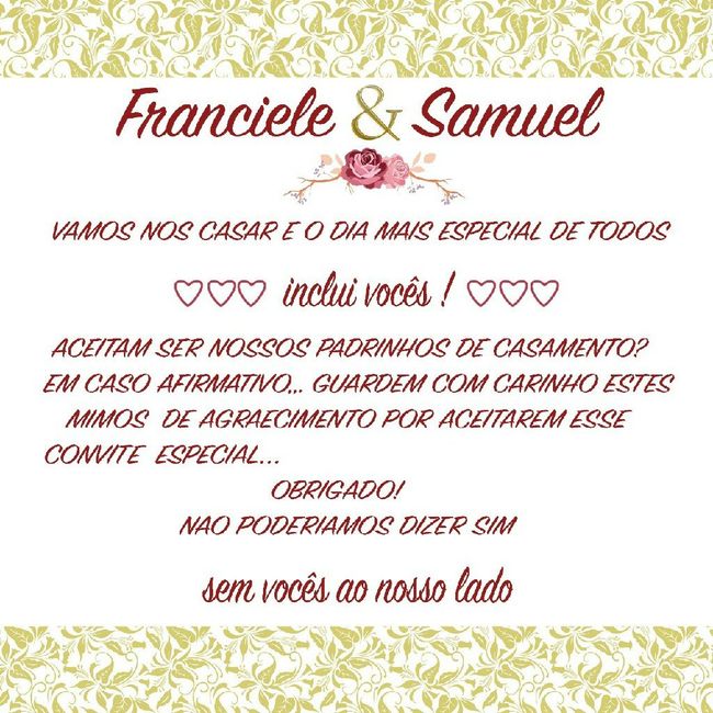 Ajuda a escolher o convite para as caixas dos padrinhos - 2