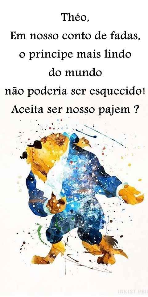 Convite para Pajens e damas - Inspiração disney - 1