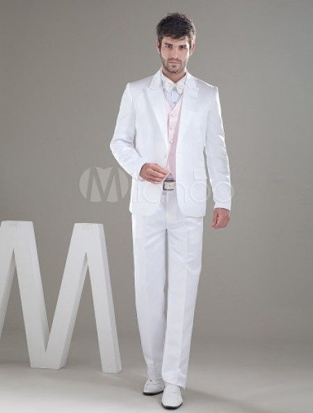 terno branco com colete rosa claro 