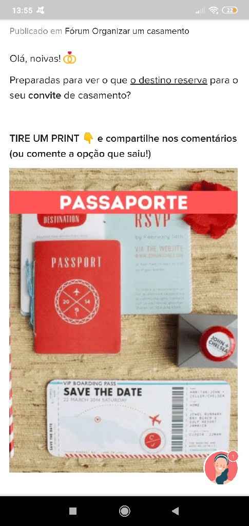 TIRE UM PRINT para decidir o convite - 1