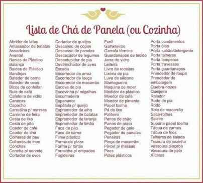 Lista de chá de cozinha - 2