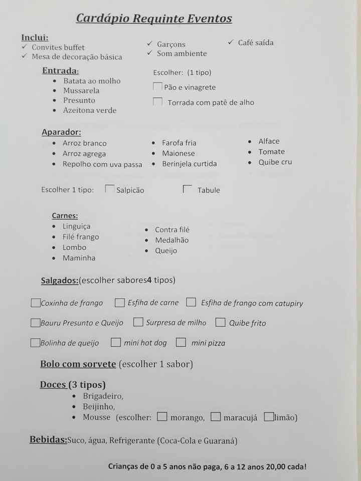 Só os salgadinhos que eu optei por não ter 