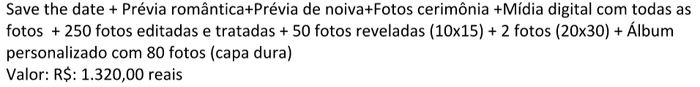 pacote de fotografia