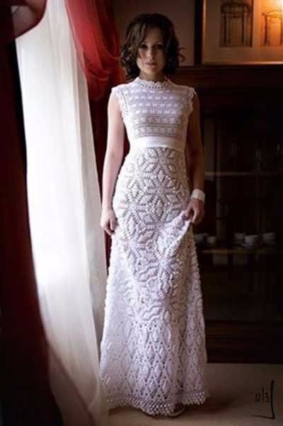 vestido de crochê