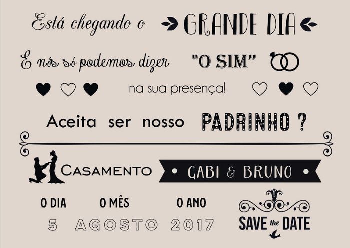 Arte convite dos padrinhos - 2