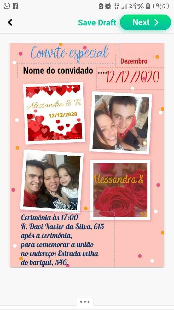 Duvida nos convites - 1