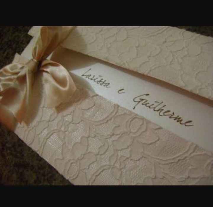 Convite - papel com renda - 1