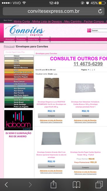 Envelopes para convite loja on-line - 1