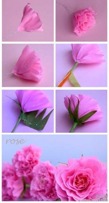 Rosas em papel crepom (Decoração)