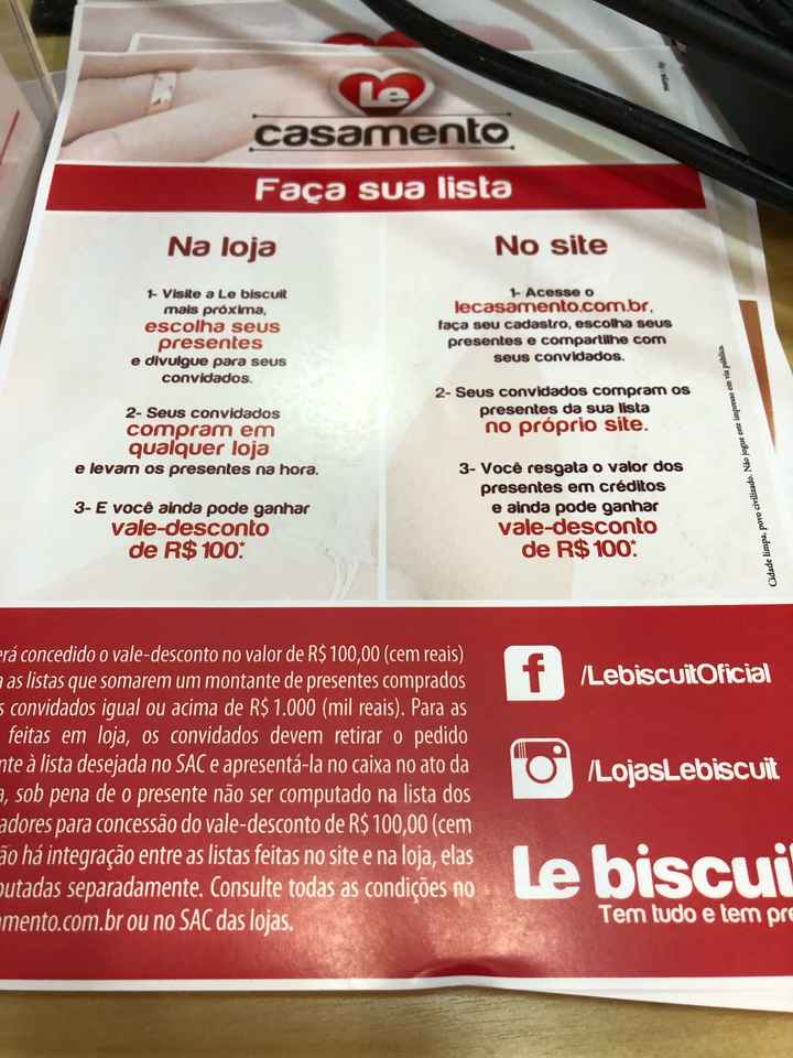 Lista de presentes! Loja virtual ou física? - 1