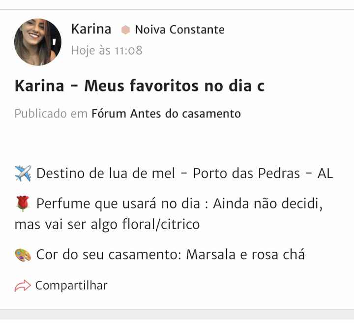 ÚLTIMO PASSO: Compartilhe seus favoritos de casamento! - 1