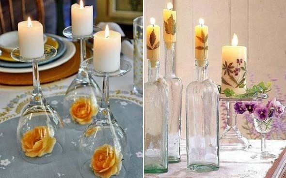 Taças,garrafas e velas