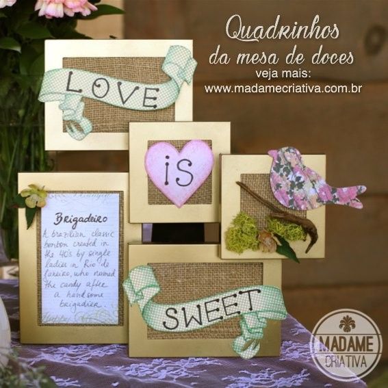 Quadrinhos da mesa de doces