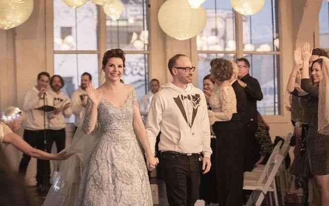 Vestido da noiva inspirado na personagem Elza do filme Frozen