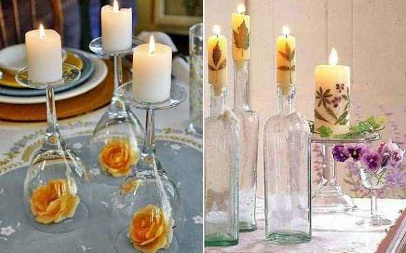 Taças,garrafas e velas