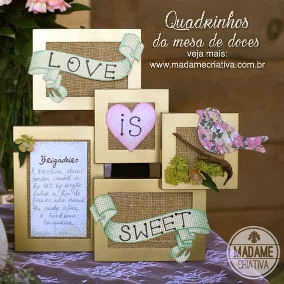 Quadrinhos da mesa de doces