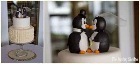 Topo de bolo pinguins