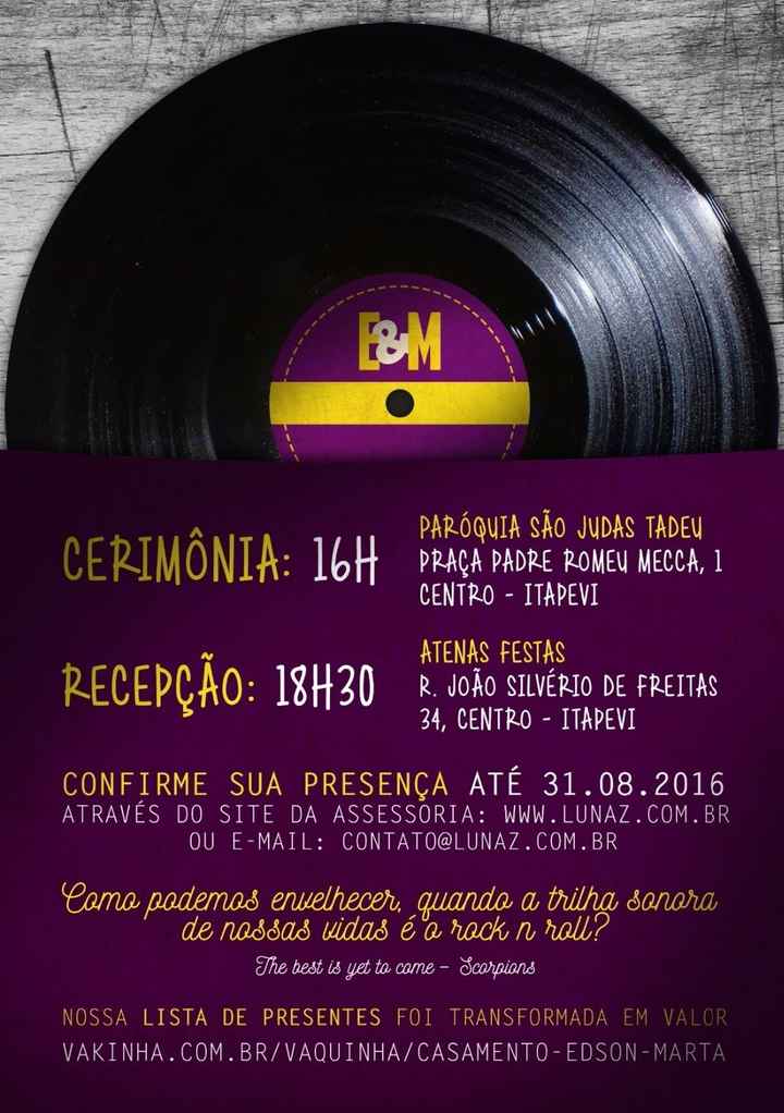 Verso do convite