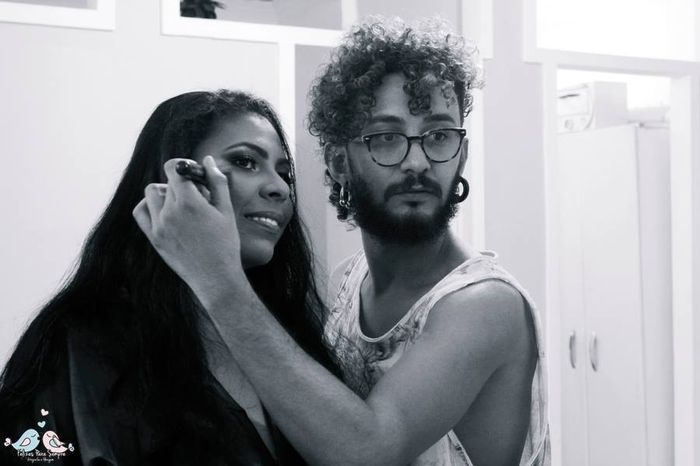 Meu amigo e maquiador....e ainda deu maior retoque na festa. Show