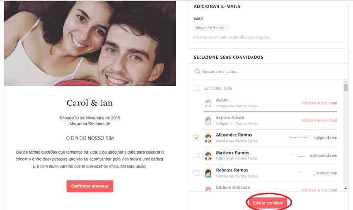 Como fazer o convite 4