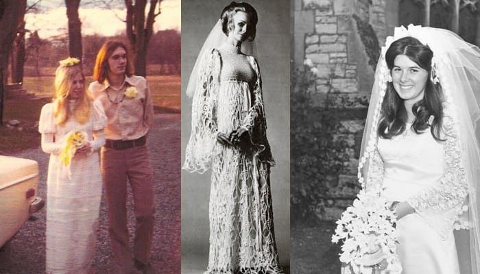 Vestidos de noiva de décadas passadas (1900 a 1990): Década 70 - 1970 1