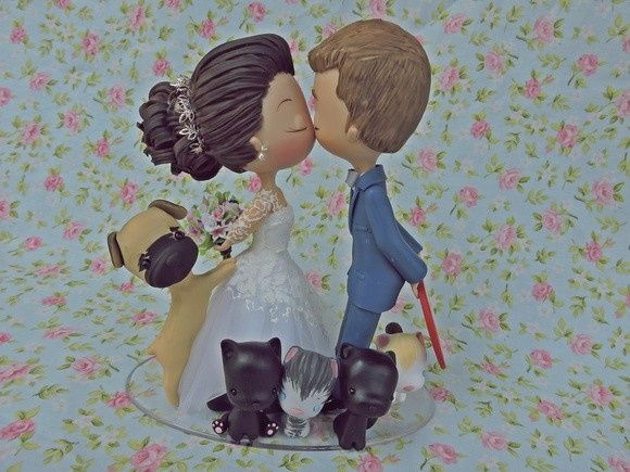topo de bolo beijo