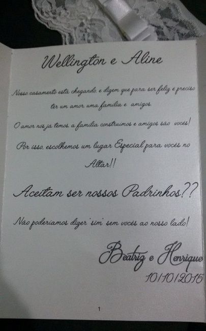 Modelo convite Padrinhos 