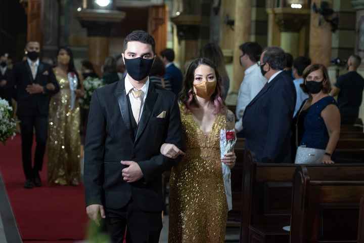 a Entrada dos padrinhos e das madrinhas na cerimônia - Nosso Casamento B&r - 5
