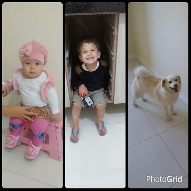 Meus afilhados, Geovanna e Christopher e o meu Beto!