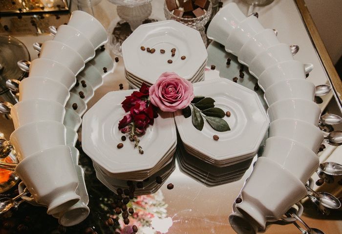 Detalhes da mesa de chá e café