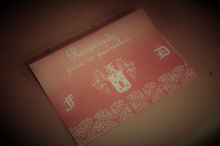 Placa de reservado para os padrinhos