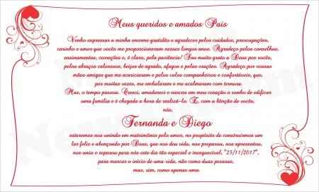 Texto convite dos pais