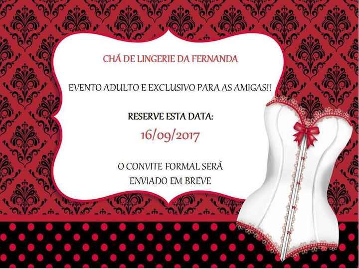 Save the date Chá de Lingerie