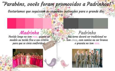 Paleta de cores dos padrinhos