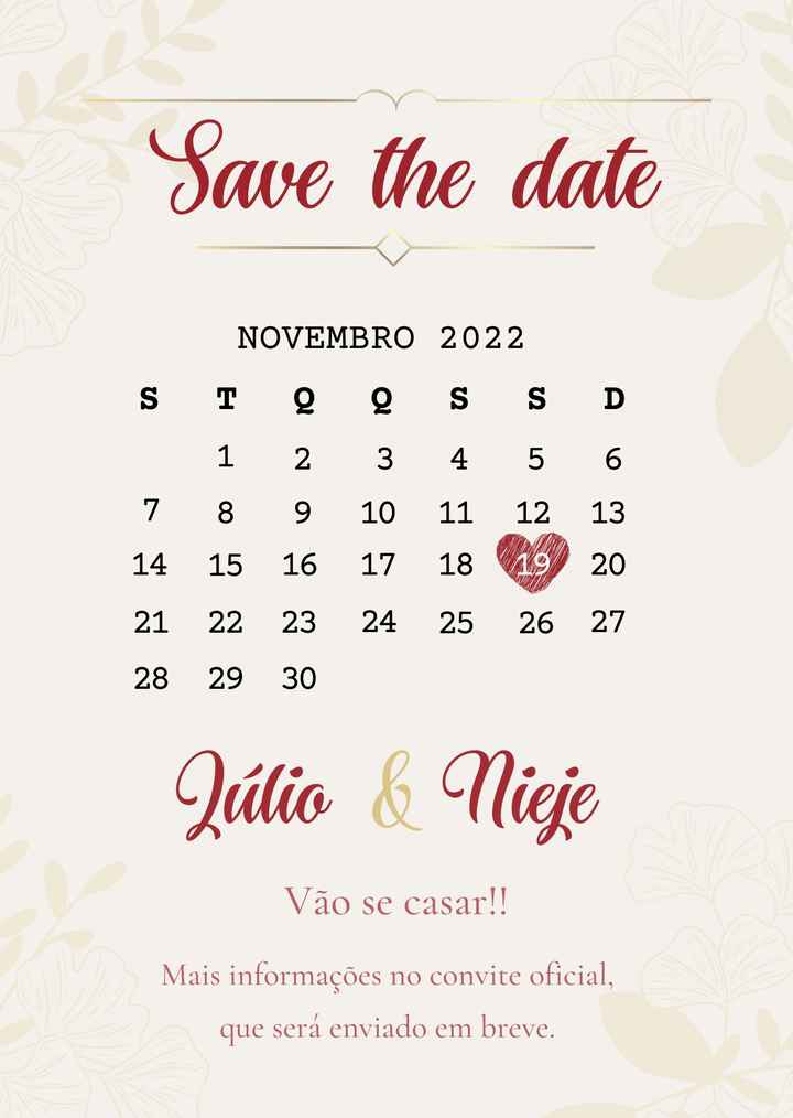 Save The date - o que acharam? - 1