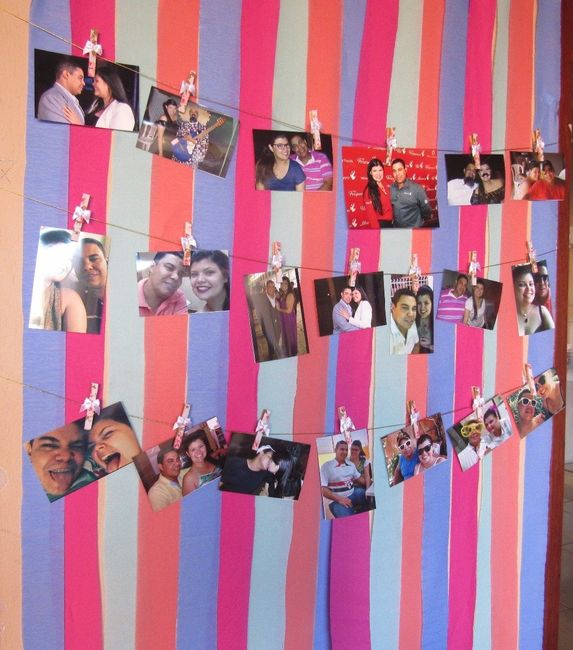Painel de fitas com varal de foto !!