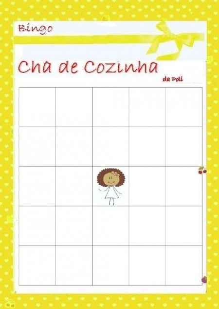 Bingo para chá de cozinha