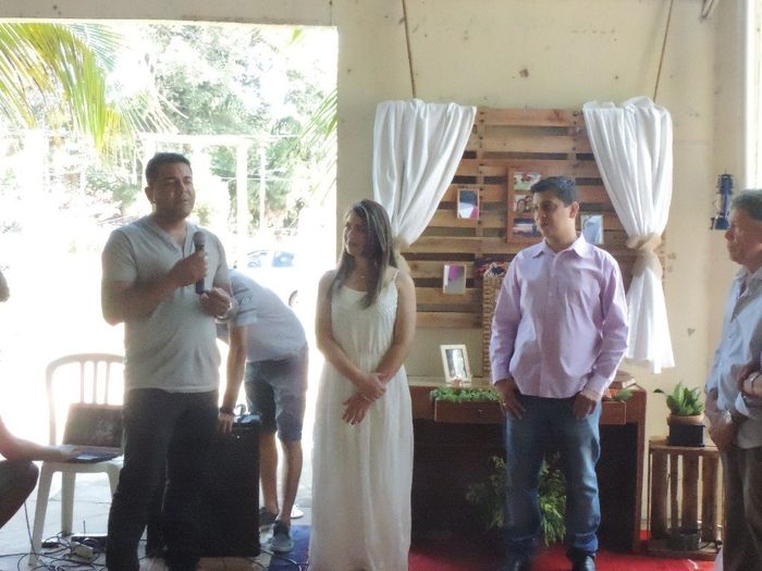 Meu tio diretamente do Rio de Janeiro representou meus sogros que não puderam vir lá de Minas Gerais