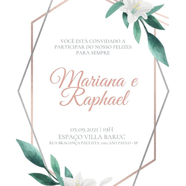 De repente mudei! Kkk aos 45 do segundo tempo para o envio do save the date e impressão dos convites