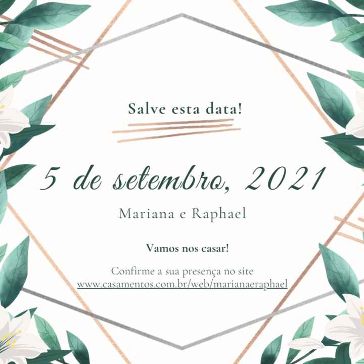 De repente mudei! Kkk aos 45 do segundo tempo para o envio do save the date e impressão dos convites
