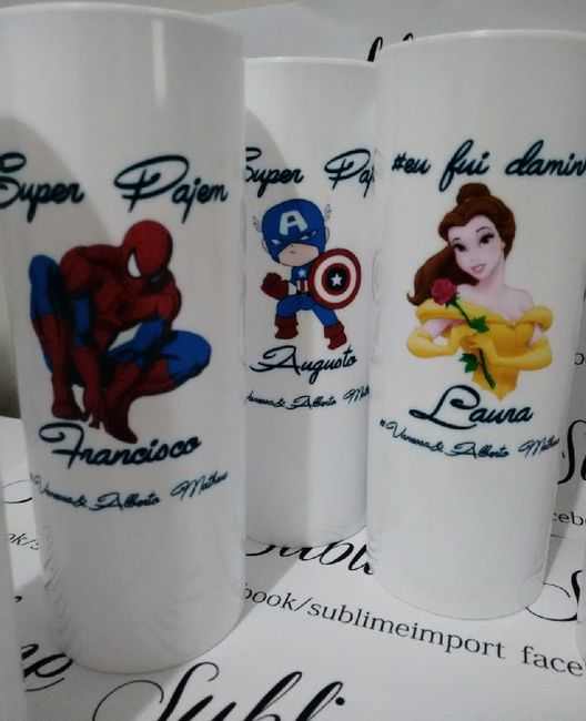 Produção dos copos damas e pajens! - 2