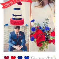 Vermelho e azul royal
