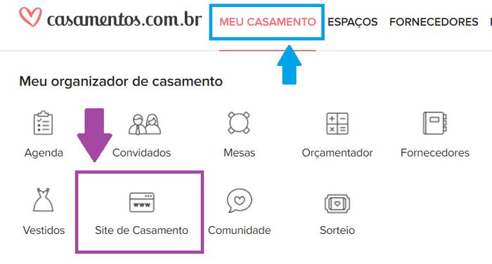 Como criar e personalizar seu Site de Casamento 1