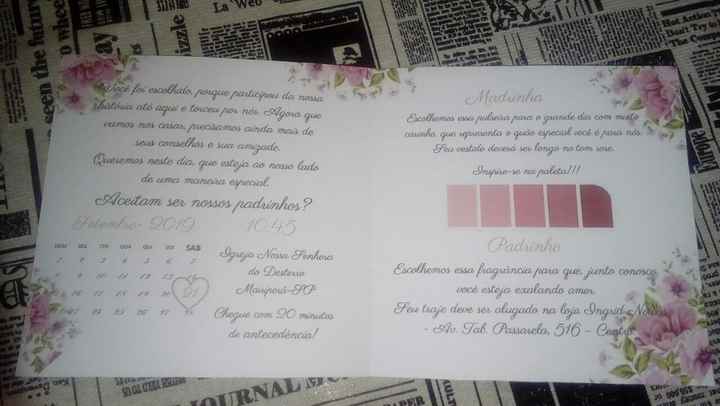 Parte interna do Convite.