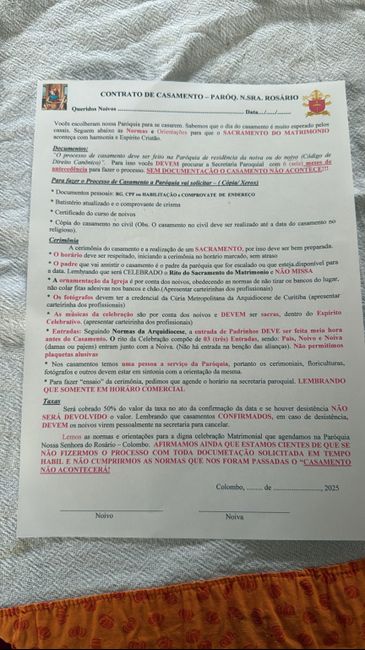 Hoje marquei na igreja a data da cerimônia. 15/01/25 1