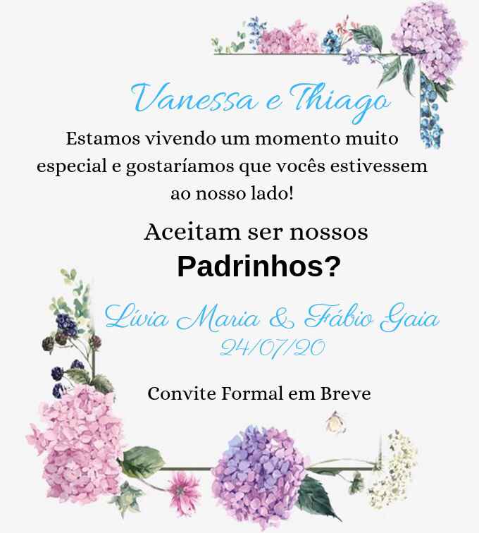 Convite dos Padrinhos pelo Whatsapp - 1