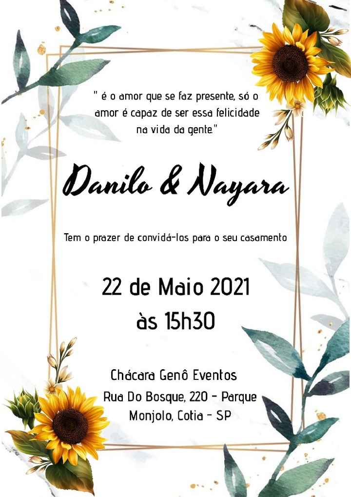 Duvida nos convites - 1