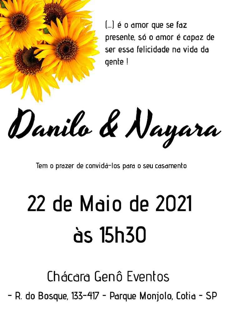Duvida nos convites - 2