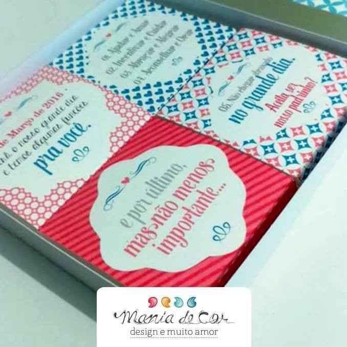 Caixinhas para convite de padrinhos